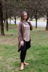 LUCIA Shaped Top in Chestnut with Long Sleeve