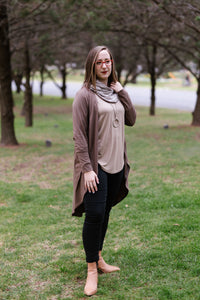 JANESSA Reversible Scarf in Sand Ripples with Taupe