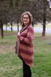 JANESSA Reversible Scarf in Shiraz Argyle with Taupe