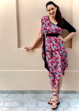Load image into Gallery viewer, ATHENA Grecian Dress in Blurred Roses Silk
